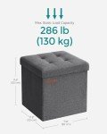 Small Folding Storage Ottoman Cube – Dark Gray