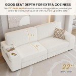 Modern Ivory 2-Seater Sofa with USB Ports
