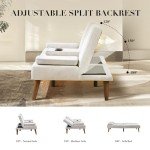 Beige Fabric Futon Sofa Bed with Cup Holder