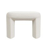 HomePop Quinn Modern Cream White Boucle Ottoman