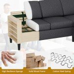 Compact L-Shaped Sectional Sofa with Ottoman