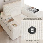 Modern Ivory 2-Seater Sofa with USB Ports