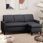 Compact L-Shaped Sectional Sofa with Ottoman