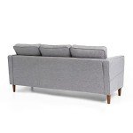 Mellow HANA Modern Heather Grey Linen Loveseat