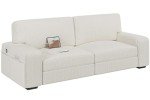 Modern Ivory 2-Seater Sofa with USB Ports