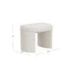 HomePop Quinn Modern Cream White Boucle Ottoman