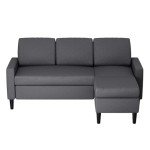 Compact L-Shaped Sectional Sofa with Ottoman