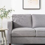 Mellow HANA Modern Heather Grey Linen Loveseat