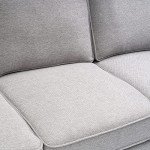 Mellow HANA Modern Heather Grey Linen Loveseat
