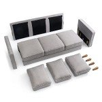 Mellow HANA Modern Heather Grey Linen Loveseat