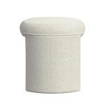 HomePop Quinn Modern Cream White Boucle Ottoman