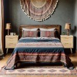 Finnhomy Rattan-Decor Nightstand Set with Storage