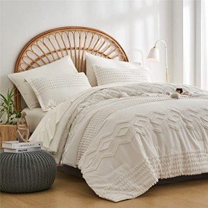 White Tufted 7-Piece Queen Comforter Set