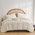 White Tufted 7-Piece Queen Comforter Set