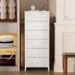White Tall Dresser with 6 Drawers and Organizer