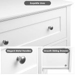 White 5-Drawer Tall Dresser for Living Room