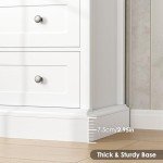 White 5-Drawer Tall Dresser for Living Room