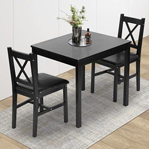 Hudada 3-Piece Wooden Kitchen Table Set