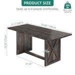 Rustic 71" Dining Table for 6 to 8 People