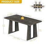 Rustic Grey Rectangle Dining Table for 4-6