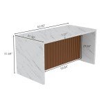 63" LED Marble Dining Table for 4-6 People