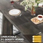 Rustic Grey Rectangle Dining Table for 4-6