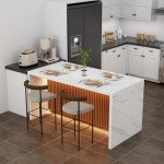 63" LED Marble Dining Table for 4-6 People