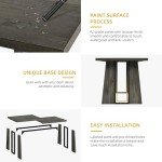 Rustic Grey Rectangle Dining Table for 4-6