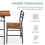 Modern 3-Piece Dining Set with Storage - Brown