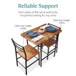 Modern 3-Piece Dining Set with Storage - Brown