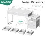 AODK 53" White Computer Desk with USB Outlets