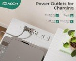 AODK 53" White Computer Desk with USB Outlets