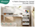 AODK 53" White Computer Desk with USB Outlets