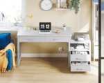 AODK 53" White Computer Desk with USB Outlets