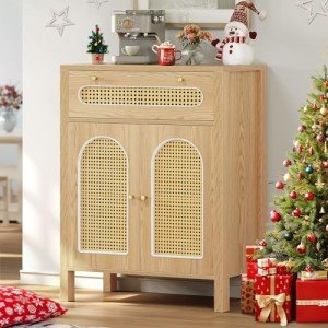 Rattan Door Sideboard Buffet for Kitchen Storage