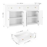 Stylish White Buffet Cabinet with Storage Solutions