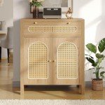Rattan Door Sideboard Buffet for Kitchen Storage