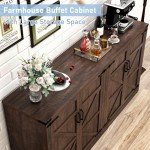 Farmhouse 65-Inch Sideboard Buffet Cabinet with Storage