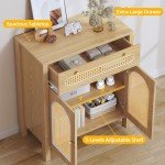 Rattan Door Sideboard Buffet for Kitchen Storage