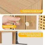 Rattan Door Sideboard Buffet for Kitchen Storage