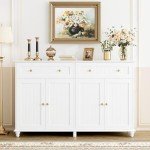Stylish White Buffet Cabinet with Storage Solutions