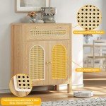 Rattan Door Sideboard Buffet for Kitchen Storage