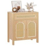 Rattan Door Sideboard Buffet for Kitchen Storage