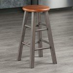 Rustic Gray and Teak Ivy Counter Stool 24