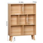 Modern 7-Cube Wooden Bookshelf with Legs
