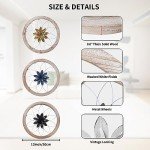 3-Piece Round Farmhouse Wall Decor Set with Flowers