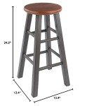 Rustic Gray and Teak Ivy Counter Stool 24