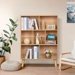 Modern 7-Cube Wooden Bookshelf with Legs