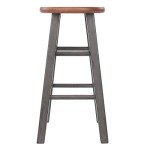Rustic Gray and Teak Ivy Counter Stool 24