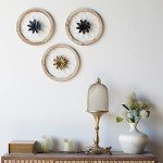 3-Piece Round Farmhouse Wall Decor Set with Flowers